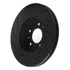 Pontiac Solstice Brake Rotor (1) - Front Right - R1 Concepts - Drilled & Slotted - Black - `06-`10